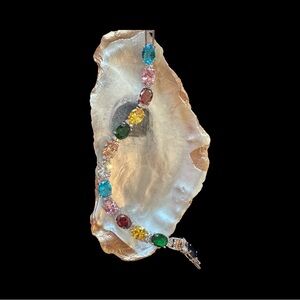 Multi color stone tennis bracelet